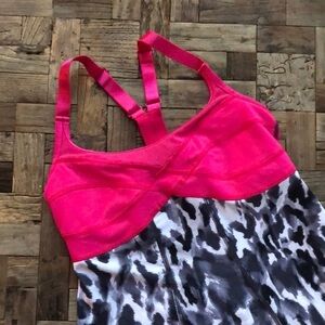Zella pink gray white tank. Size XS